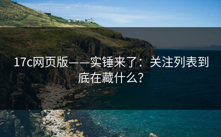 17c网页版——实锤来了:关注列表到底在藏什么?